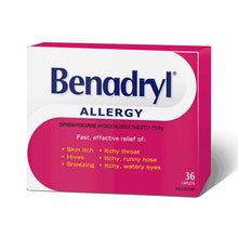 Load image into Gallery viewer, Benadryl Allergy Relief Caplets - 36 caplets