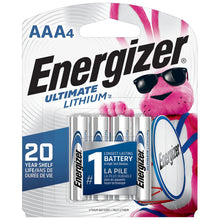 Load image into Gallery viewer, Energizer Ultimate Lithium AAA Batteries - 4 pack