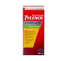Load image into Gallery viewer, Tylenol Extra Strength Complete Cold, Cough, & Flu Plus Mucus Relief Syrup - 180 ml