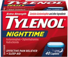 Load image into Gallery viewer, Tylenol Extra Strength Nighttime - 40 caplets