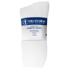 Load image into Gallery viewer, Truform Diabetic Socks Loose Fit Crew Length, Large, White - 1 pair