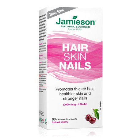 Jamieson Hair, Skin & Nails, Natural Cherry - 60 fast-dissolving tablets