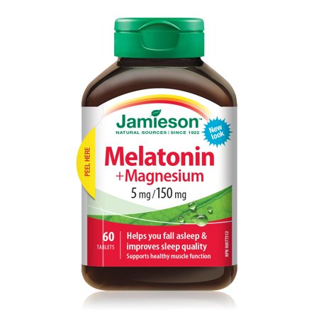 Jamieson Melatonin + Magnesium, 5 mg / 150 mg - 60 tablets