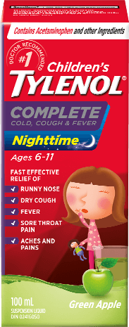 Tylenol Children's Complete Cold, Cough, & Fever Syrup, Nighttime - 100 ml