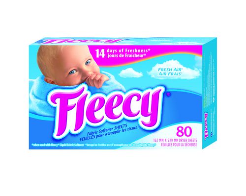 Fleecy Fabric Softener Dryer Sheets, Fresh Air - 80 sheets 