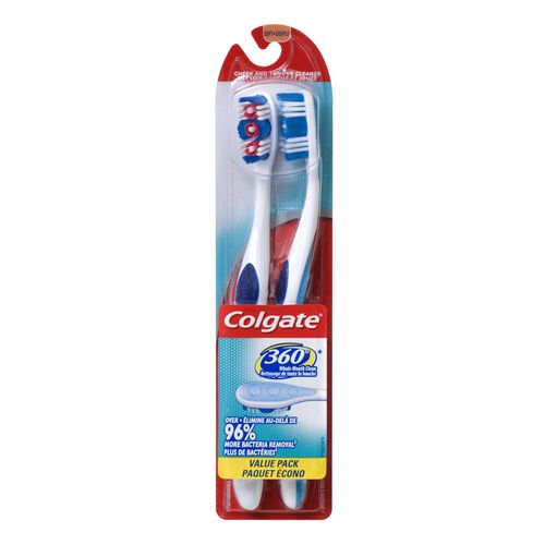 Colgate 360 Toothbrush Value Pack, Soft - 2 units