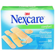 Load image into Gallery viewer, 3M Nexcare Comfort Bandages, Stretchy - 80 assorted

