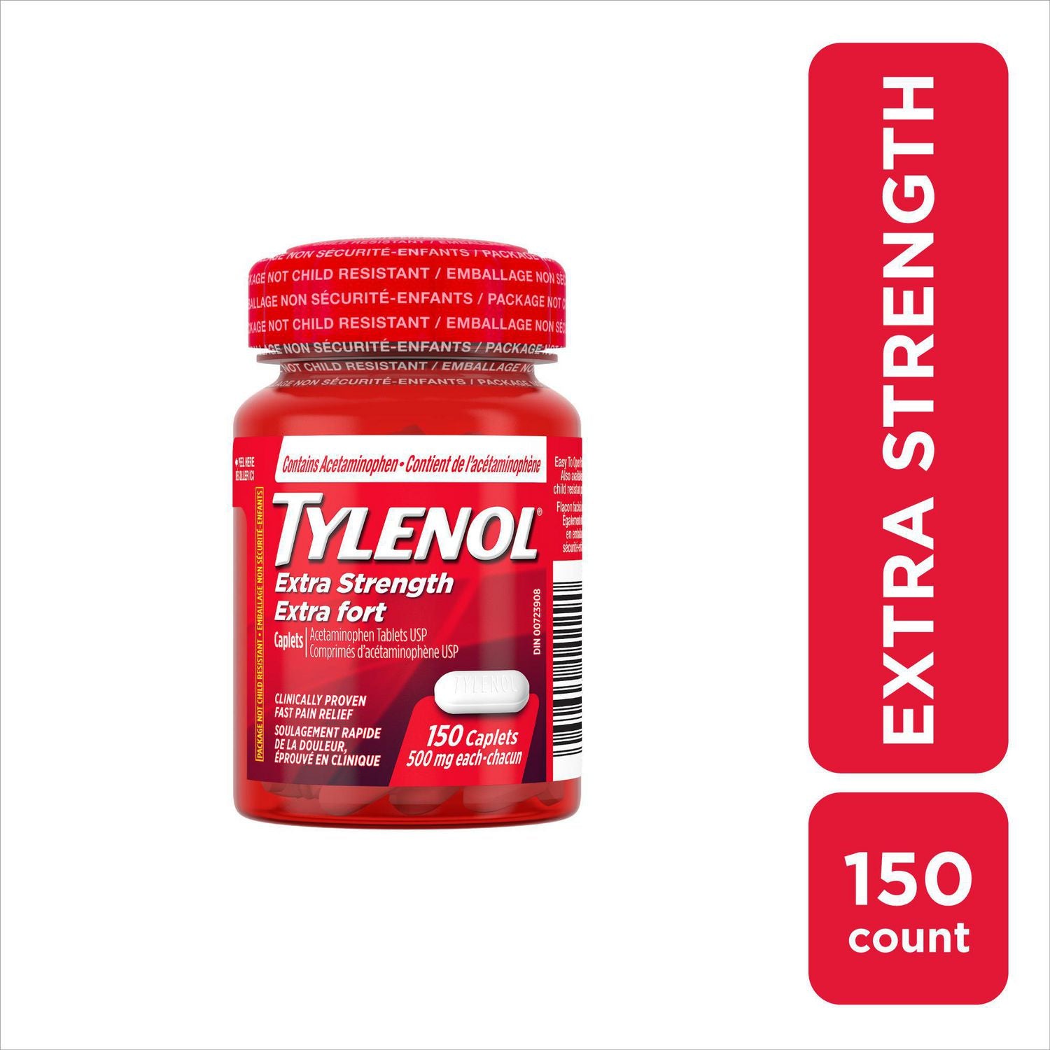 Tylenol Extra Strength in Easy Open Bottle - 150 caplets x 500 mg