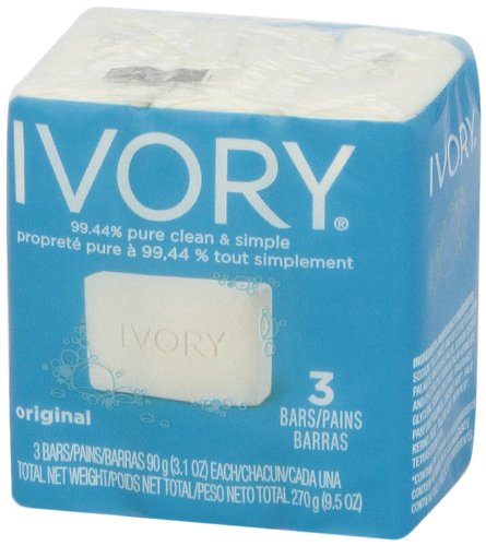 Ivory 99.44% Pure Clean And Simple, Original, 3 Bars - 270 g 