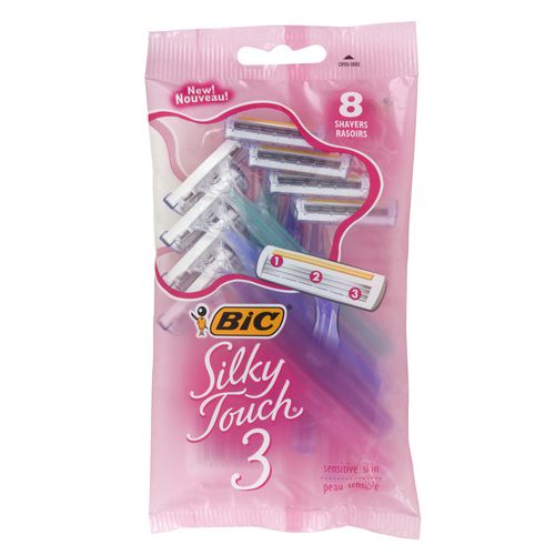 BIC Silky Touch Women's Triple Blade Shavers for Sensitive Skin - 3 shavers
