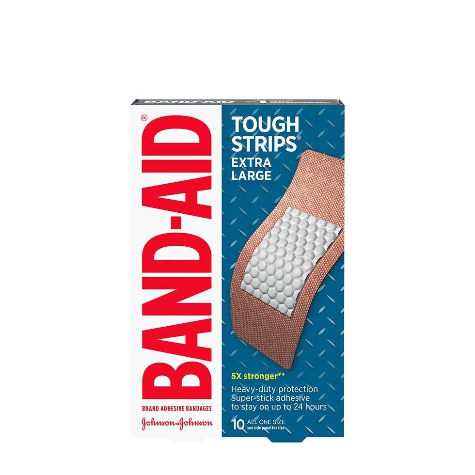 Band-Aid Tough Strips, Extra Large Adhesive Bandages - 10 bandages