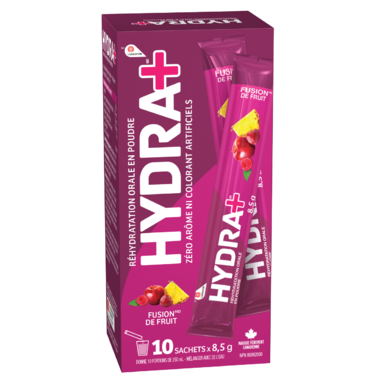 Hydra+ Oral Rehydration, Fruit Fusion - 8.5 g x 10 sachets