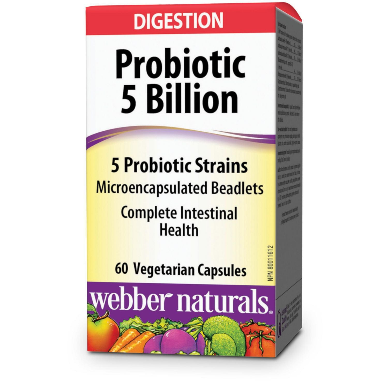 Webber Naturals Probiotic 5 billion 5 Probiotic Strains - 60 capsules