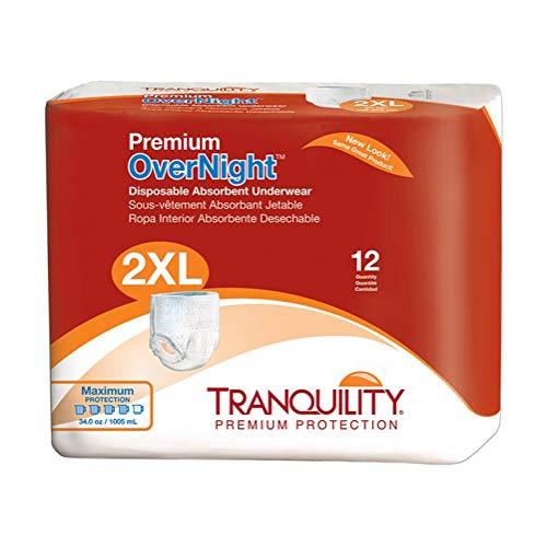 Tranquility Premium OverNight Disposable Absorbent Underwear, 2XL - 12 count