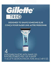 Load image into Gallery viewer, Gillette Treo Disposable Razors with Shave Gel - 4 razors
