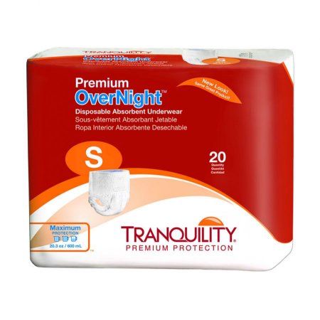 Tranquility Premium OverNight Disposable Absorbent Underwear, Small - 20 count