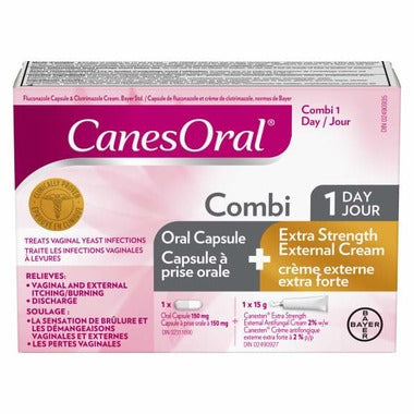 CanesOral Combi 1 Day, 1 Oral Capsule + 1 x 15 g Extra Strength External Cream