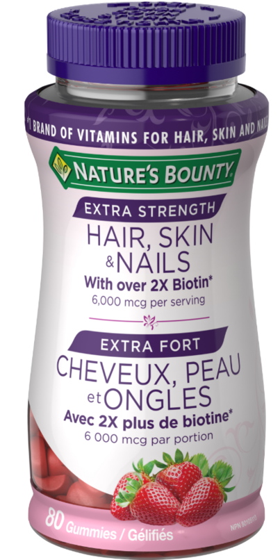 Nature's Bounty Extra Strength Hair, Skin, Nails Gummies with Biotin - 80 gummies