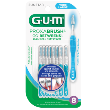 GUM Proxabrush Go-Betweens Dental Cleaners, Wide - 8 picks