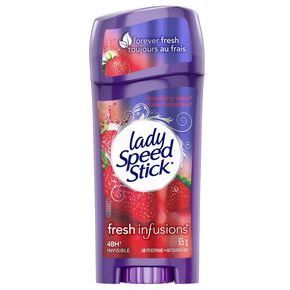 Lady Speed Stick Fresh Infusions Invisible Deodorant, Strawberry Splash - 65 g