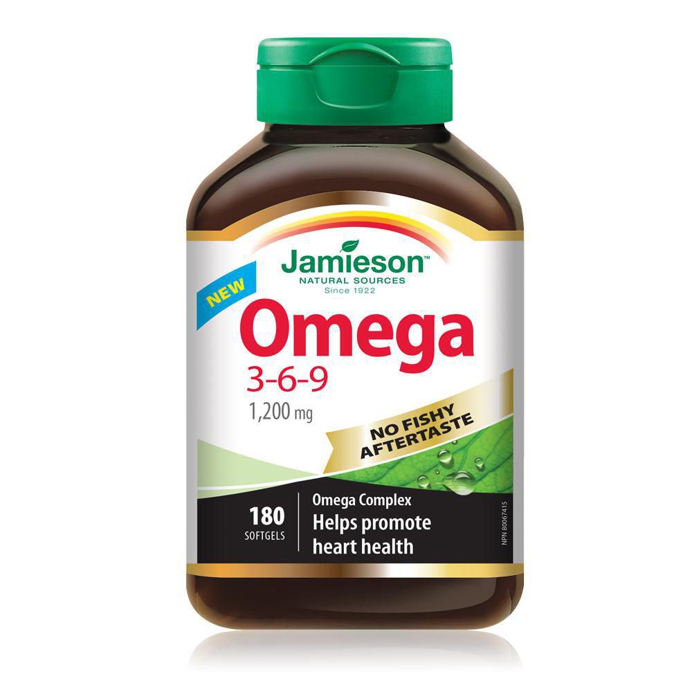 Jamieson Omega 3-6-9, No Fishy Aftertaste - 180 softgels