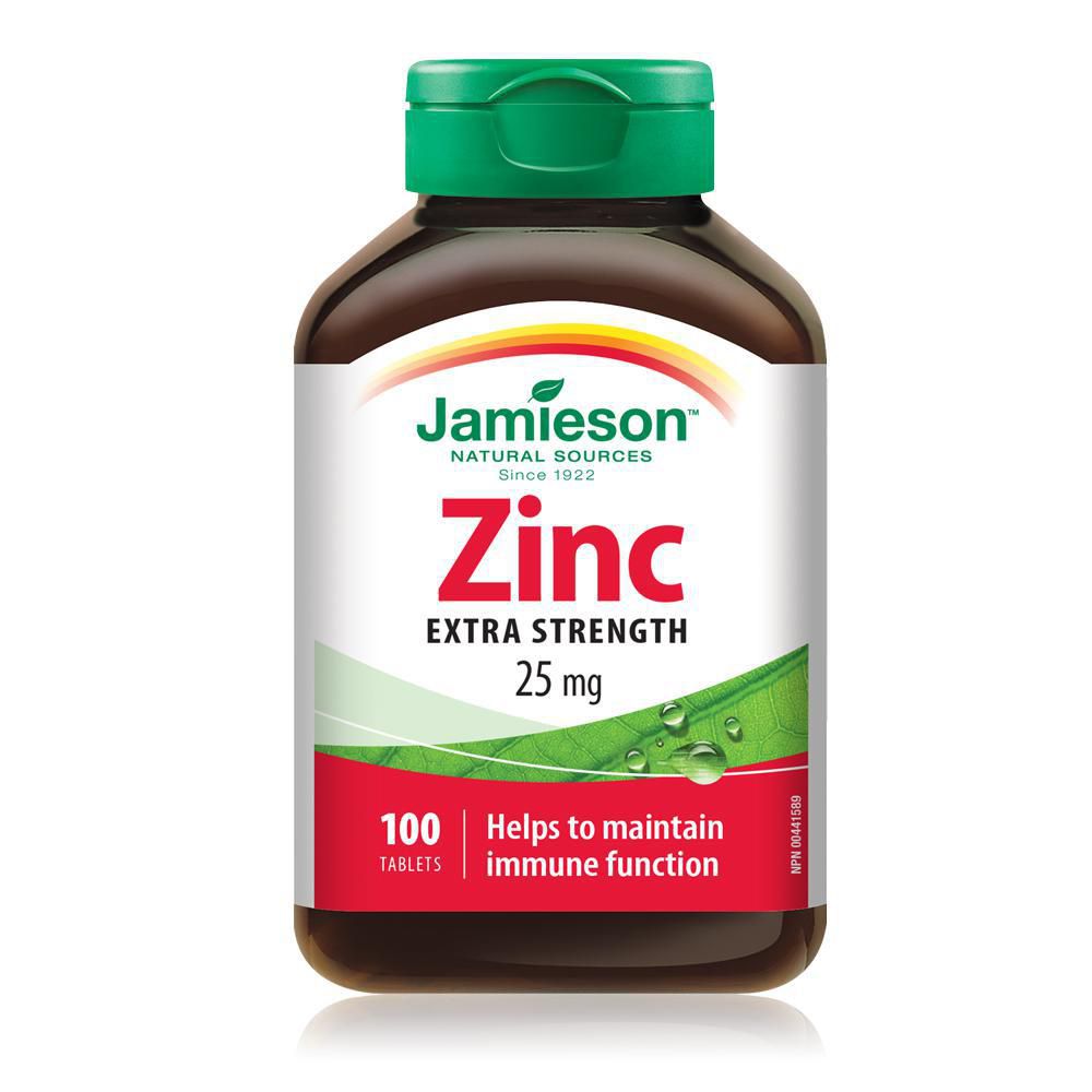Jamieson Zinc Extra Strength 25 mg - 100 tablets
