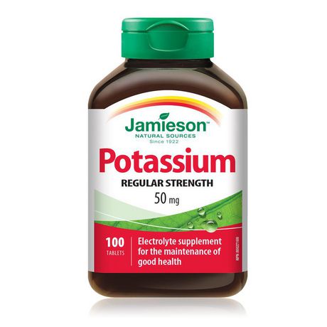 Jamieson Regular Strength Potassium, 50 mg - 100 tablets