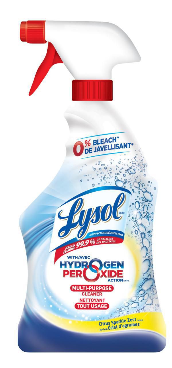 Lysol Disinfectant, Multipurpose Cleaner With Hydrogen Peroxide, Citrus Sparkle Zest Scent - 650 mL 