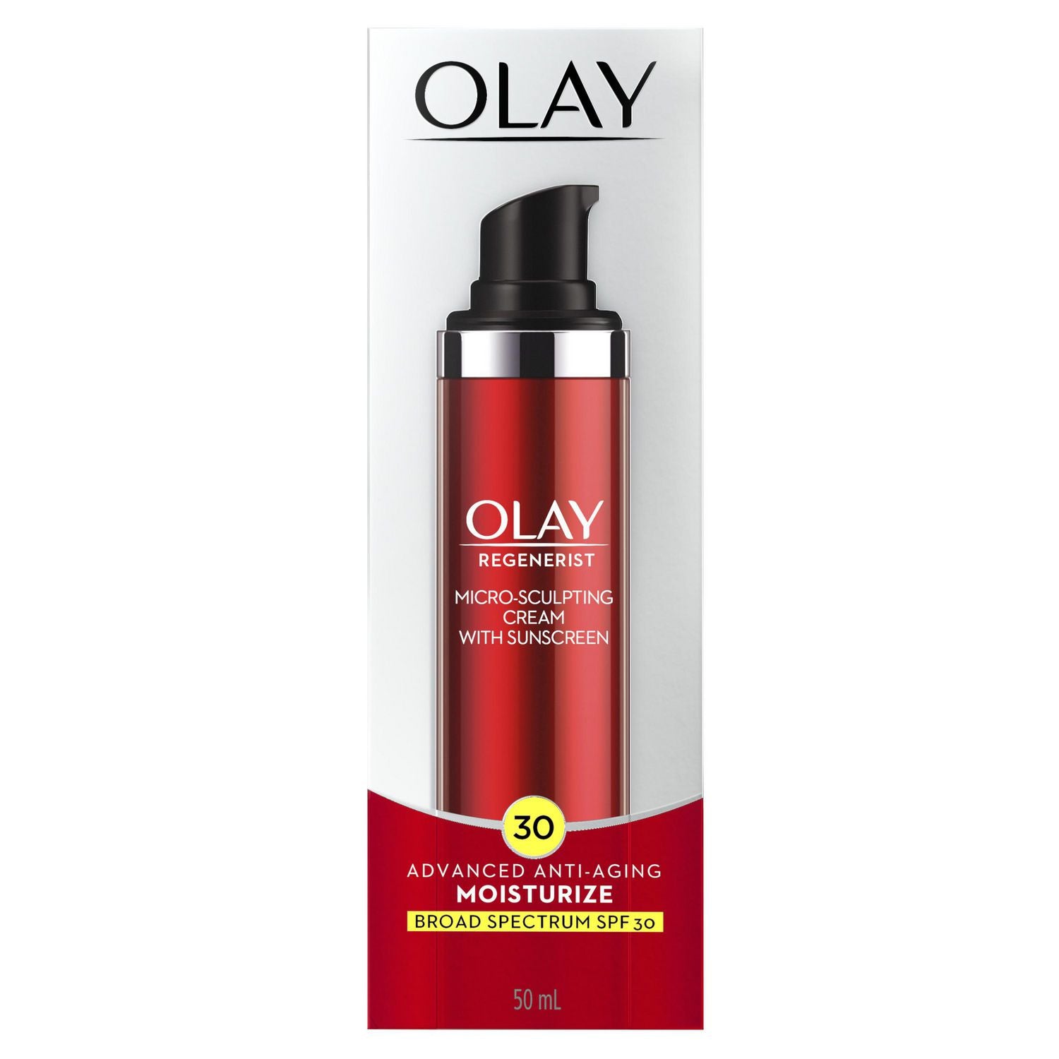 Olay Regenerist Micro- Sculpting Cream With Sunscreen, Advanced Anti-Aging, Moisturize, SPF 30 