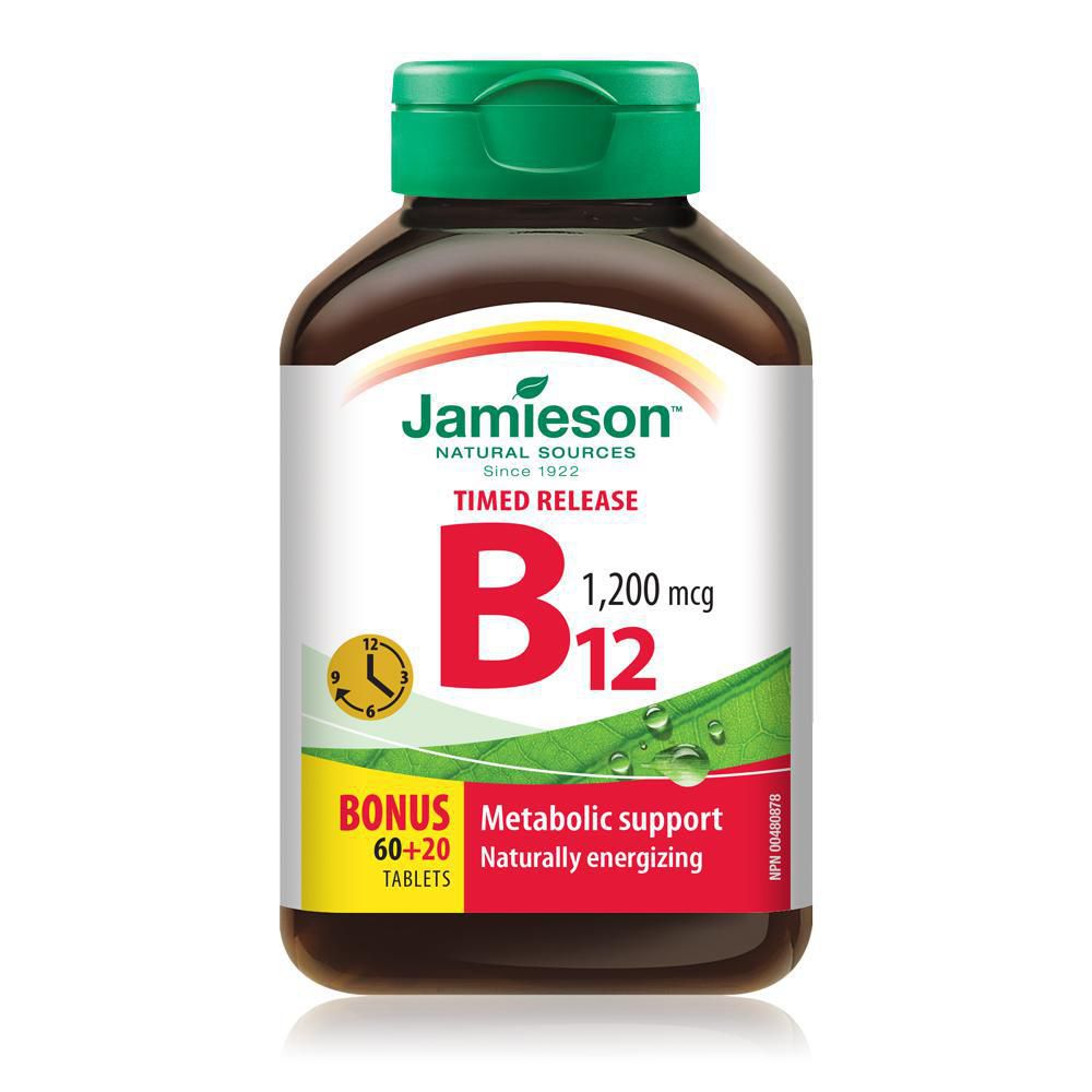 Jamieson Timed Release B12 1200 mcg - 80 tablets