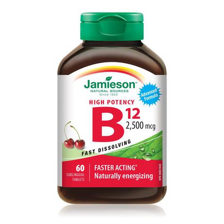 Jamieson High Potency B12 2500 mcg - 60 sublingual tablets