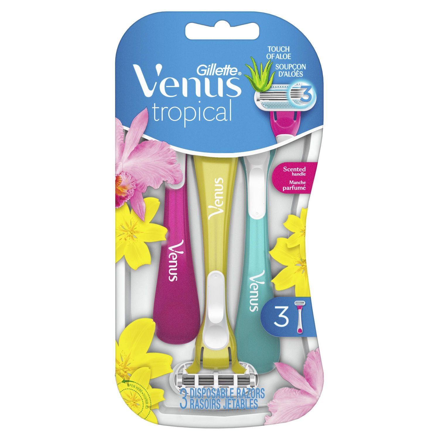 Gillette Venus Tropical Disposable Razors, 3 Blades - 3 razors