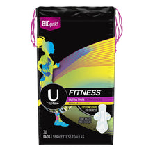 Load image into Gallery viewer, U by Kotex Fitness Ultra Thin, Regular Pads with Wings, Unscented - 30 pads
