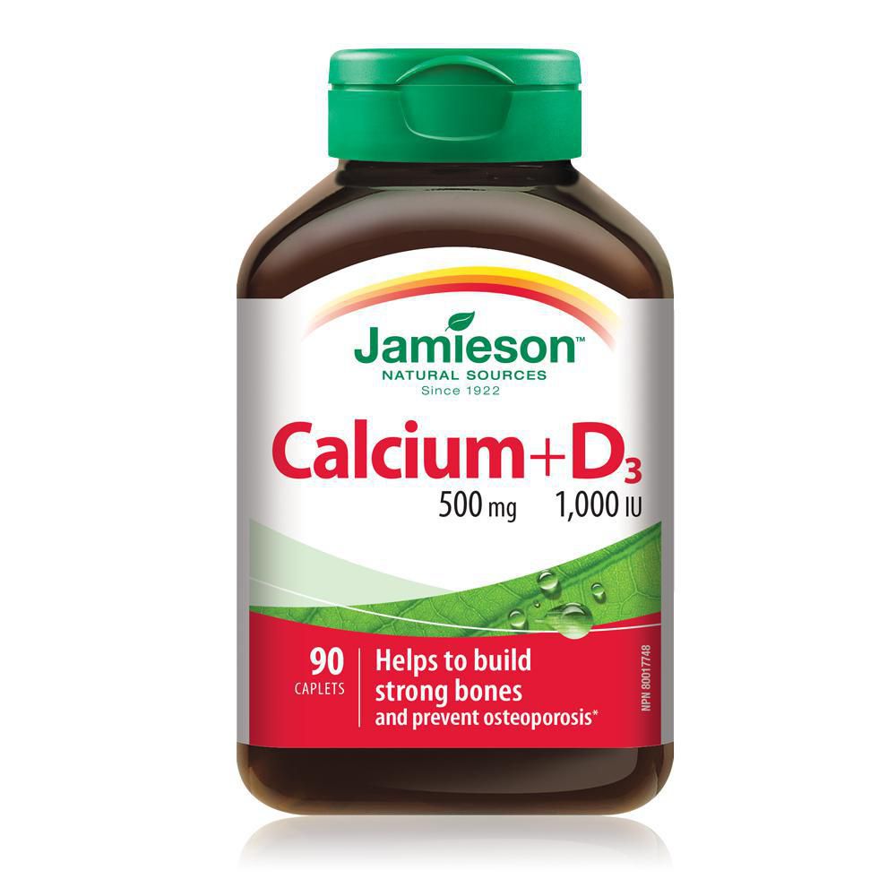 Jamieson Calcium 500 mg Vitamin D3 1000 IU - 90 caplets