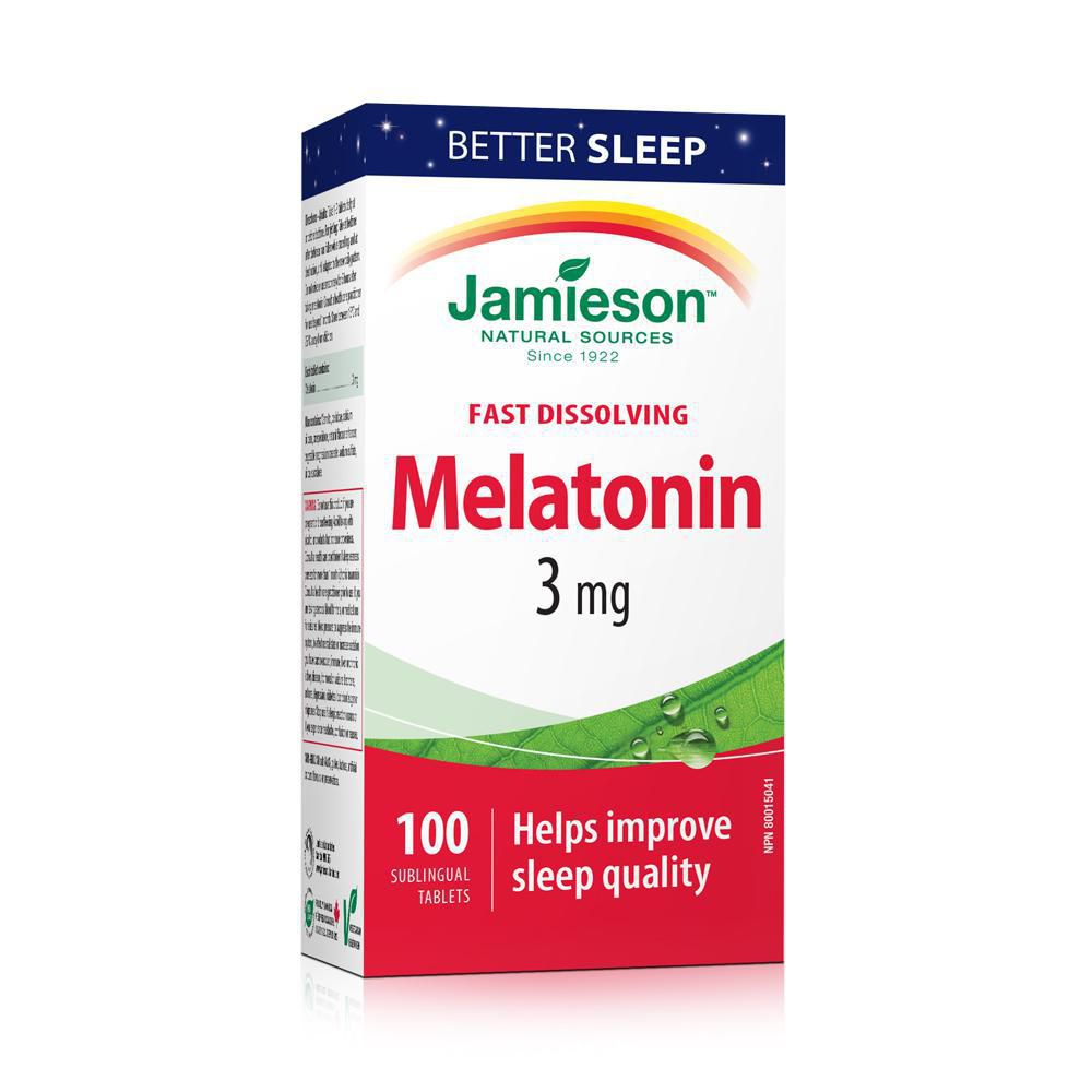 Jamieson Fast Dissolving Melatonin, 3 mg - 100 sublingual tablets