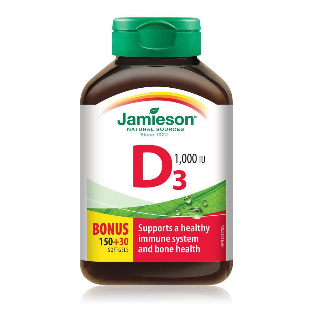 Jamieson Vitamin D3 1000 IU - 180 softgels
