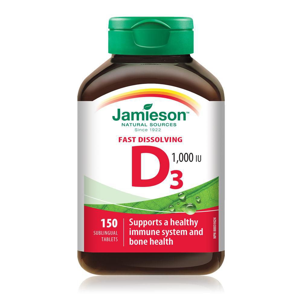 Jamieson Fast Dissolving Vitamin D3 1000 IU - 150 sublingual tablets