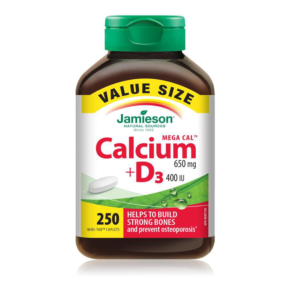 Jamieson Mega Cal Calcium 650 mg + D3 400 IU - 250 caplets