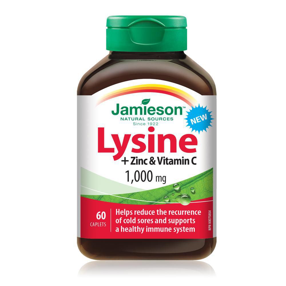 Jamieson Lysine + Zinc & Vitamin C 1000 mg - 60 caplets