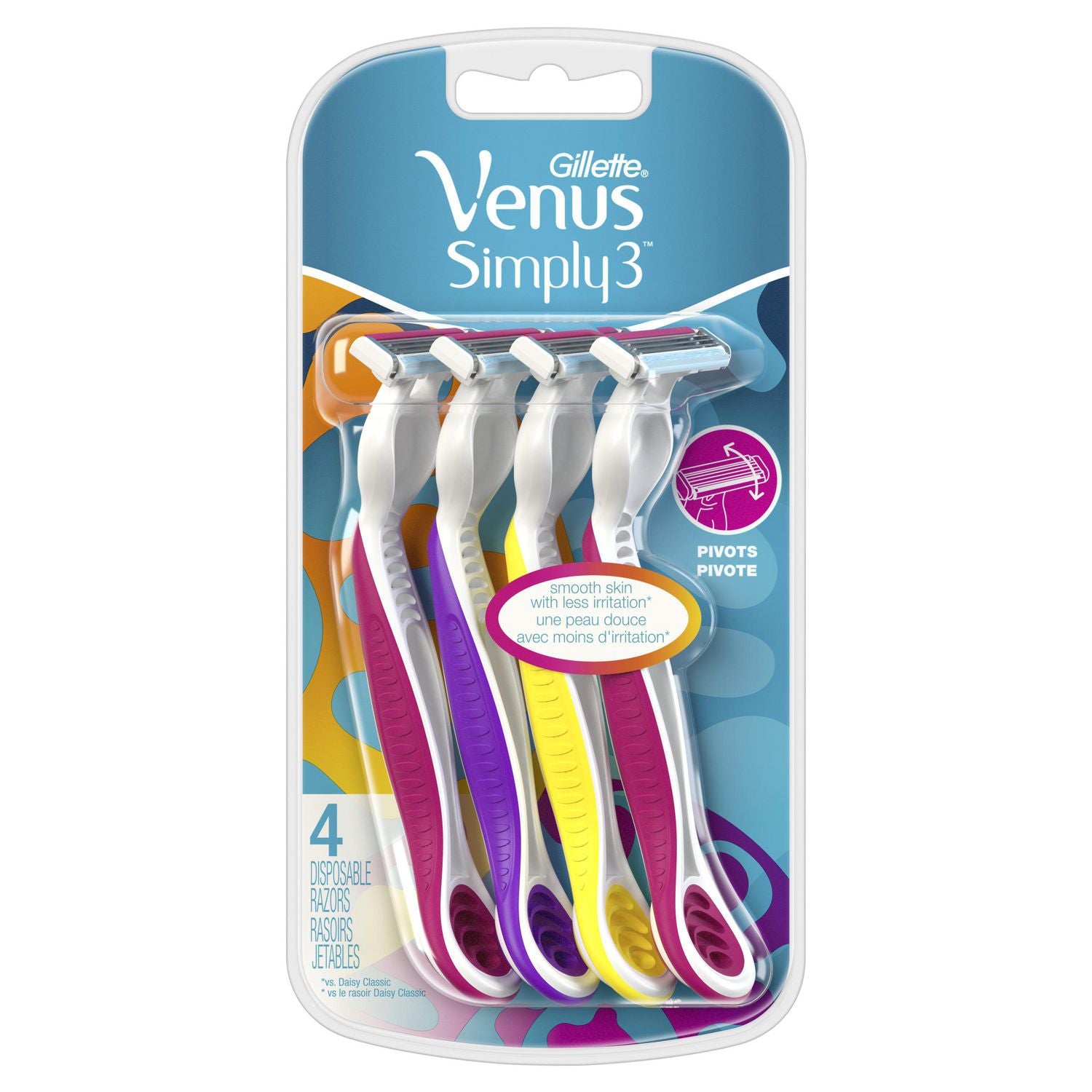 Gillette Venus Simply3 Disposable Razors - 4 razors