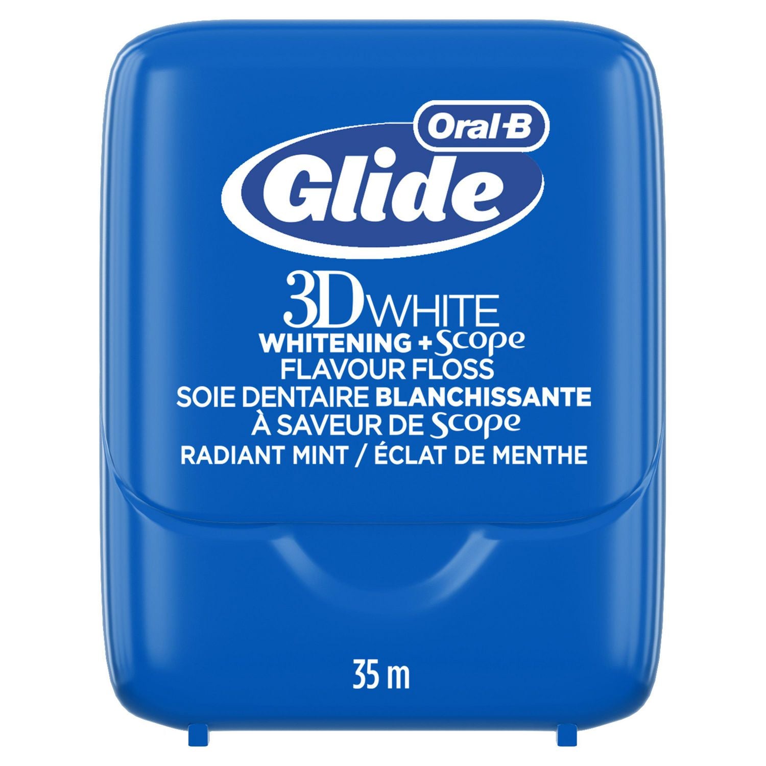 Oral-B Glide 3D White Whitening + Scope Flavor Dental Floss, Radiant Mint - 35 metes