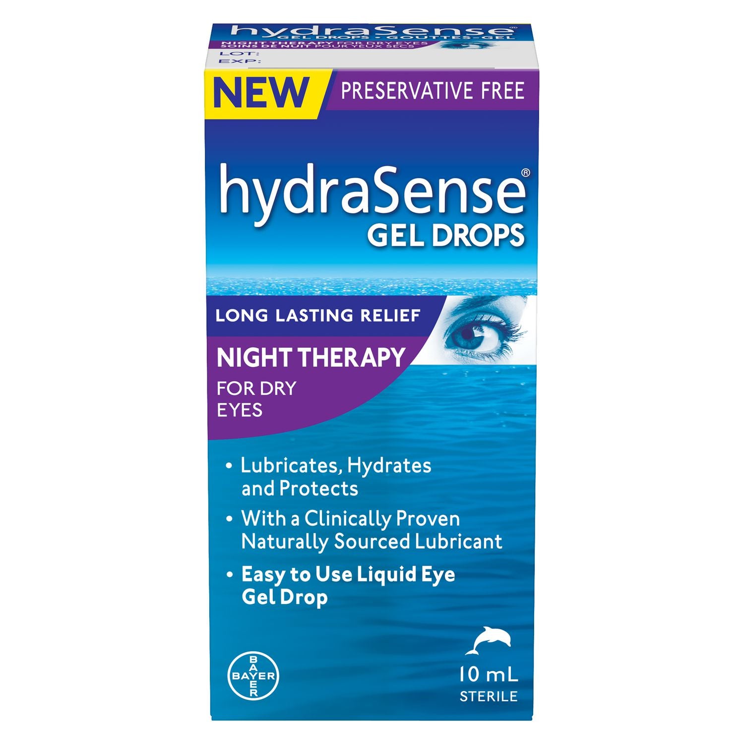 HydraSense Drops Night Therapy for Dry Eyes - 10 ml