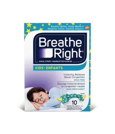 Breathe Right Nasal Strips, Kids - 10 strips