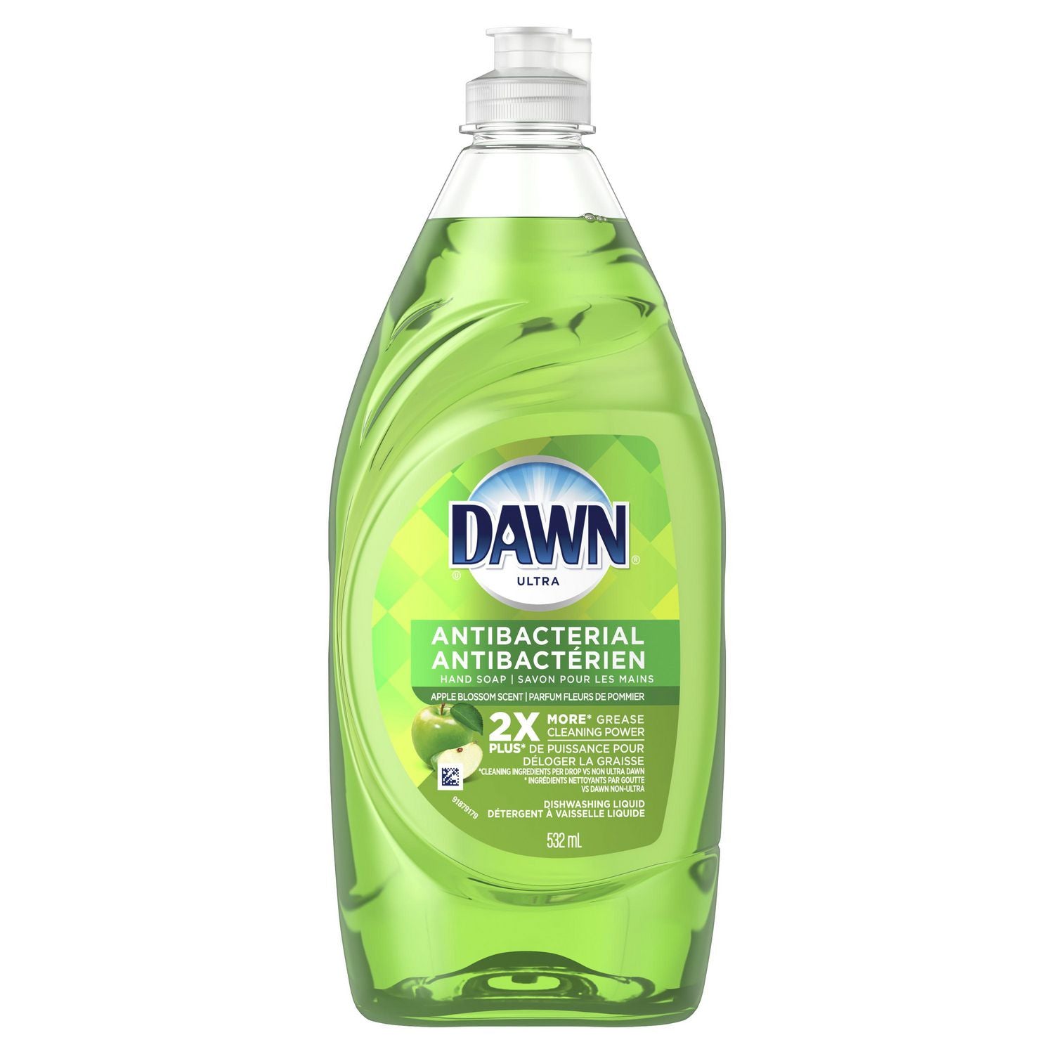 Dawn Ultra Dishwashing Antibacterial Liquid, Apple Blossom - 532 ml