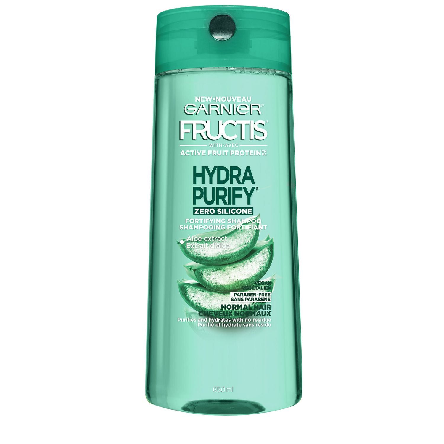 Garnier Fructis Hydra Purify Zero Silicone Fortifying Shampoo with Aloe Extract - 650 mL