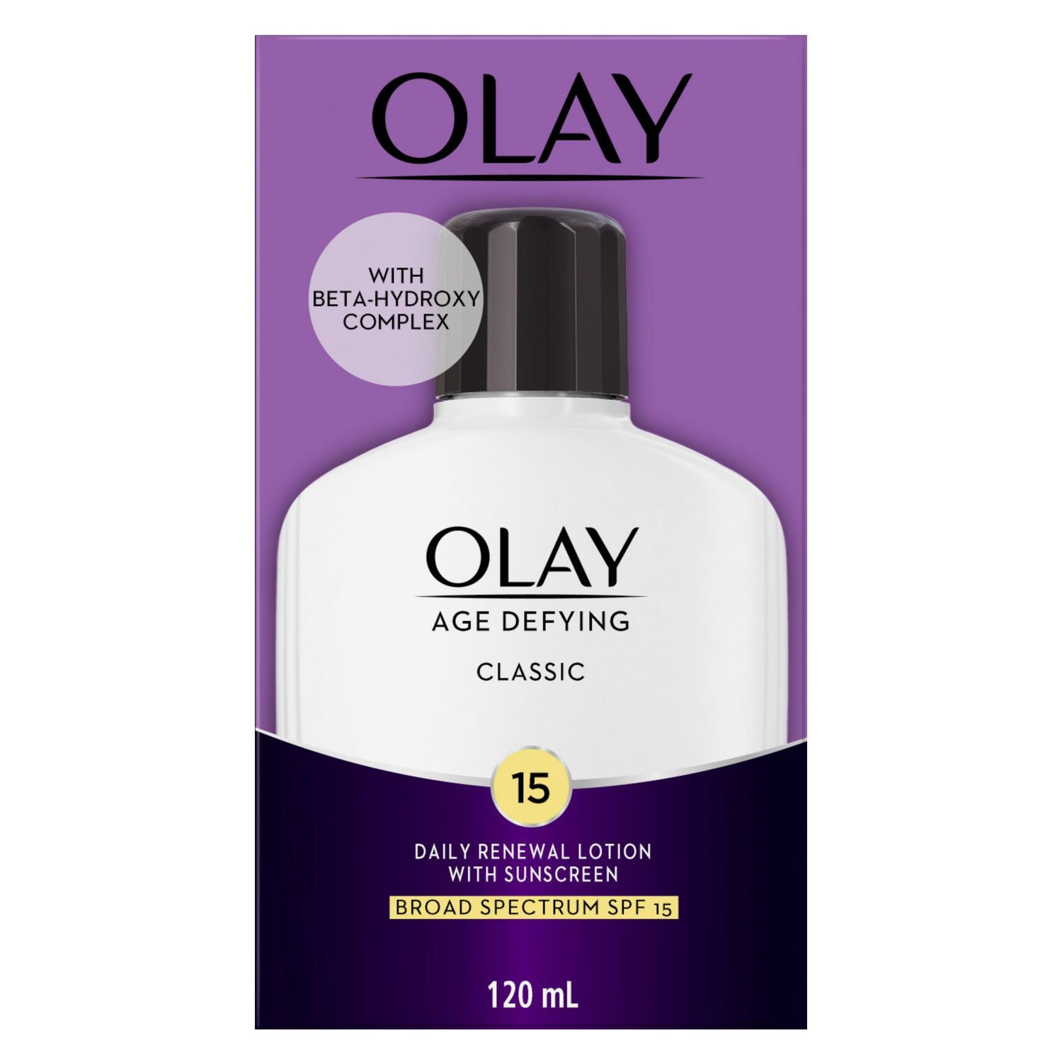Olay Age Defying,Classic Daily Renewal Lotion With Sunscreen, SPF 15 - 120 ml 