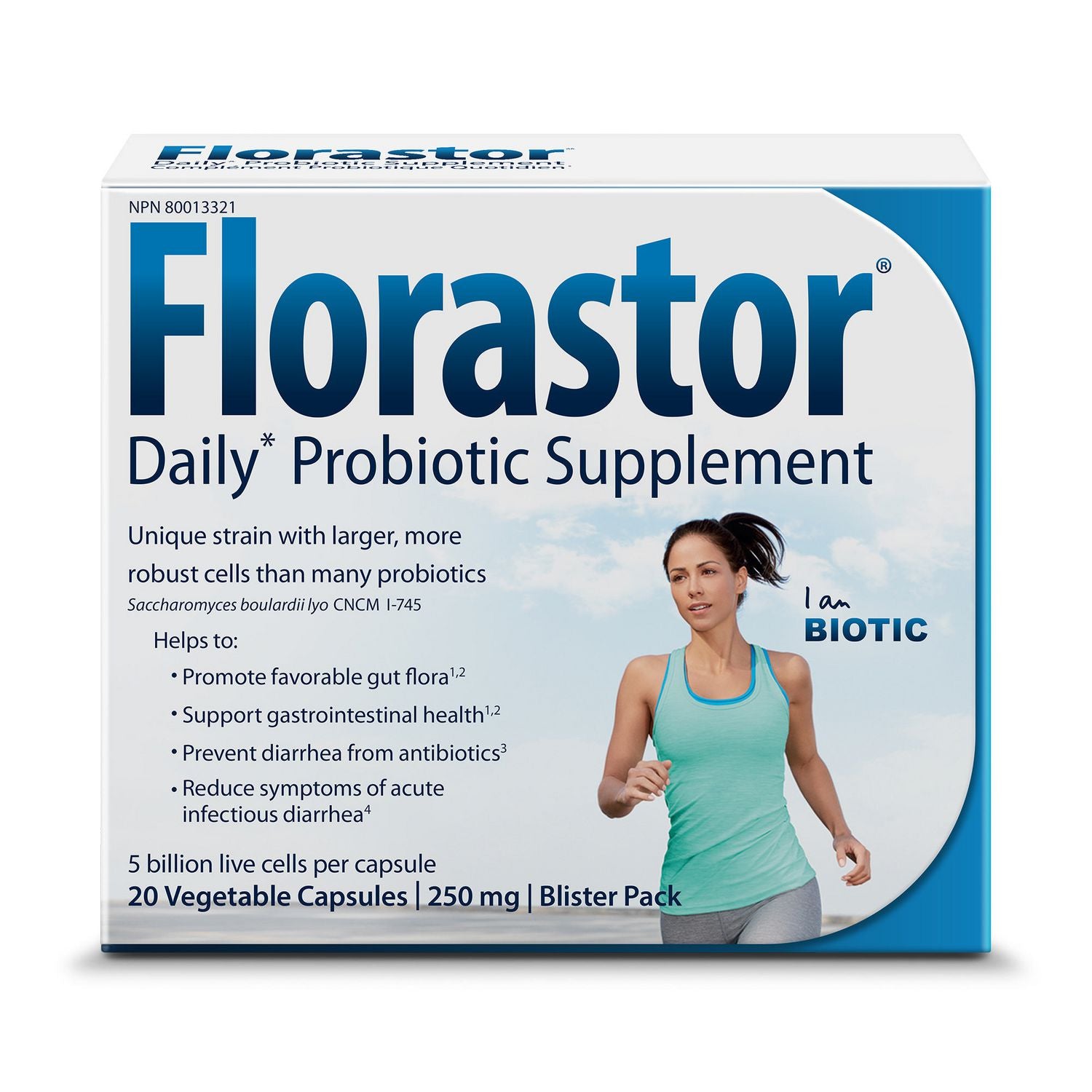 Florastor Daily Probiotic Supplement - 20 vegetable capsules