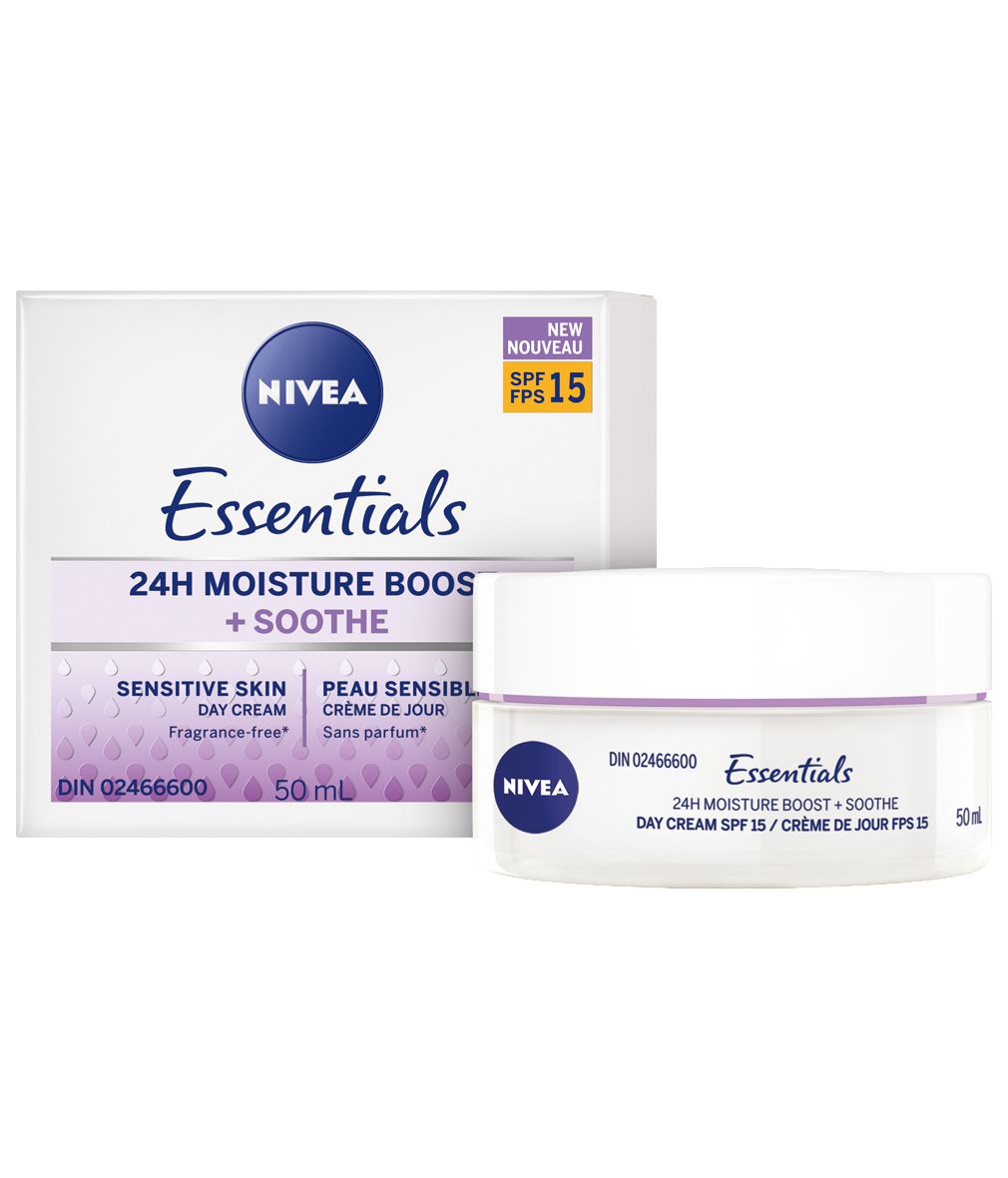 Nivea Essentials 24h Moisture Boost + Soothe Day Cream with SPF 15 - 50ml