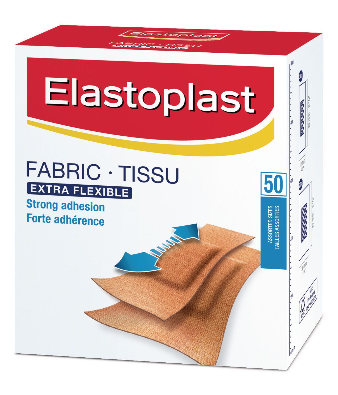Elastoplast Fabric Bandages, Extra Flexible - 50 assorted sizes