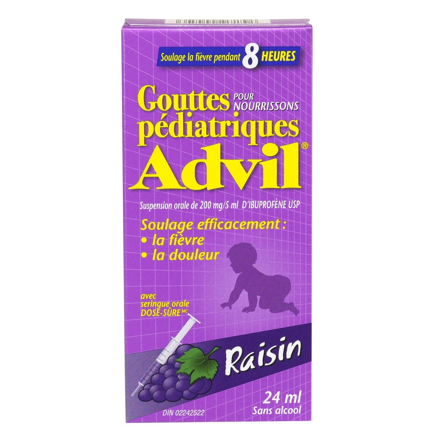 Advil Pediatric Ibuprofen Drops, Grape Flavour - 24ml